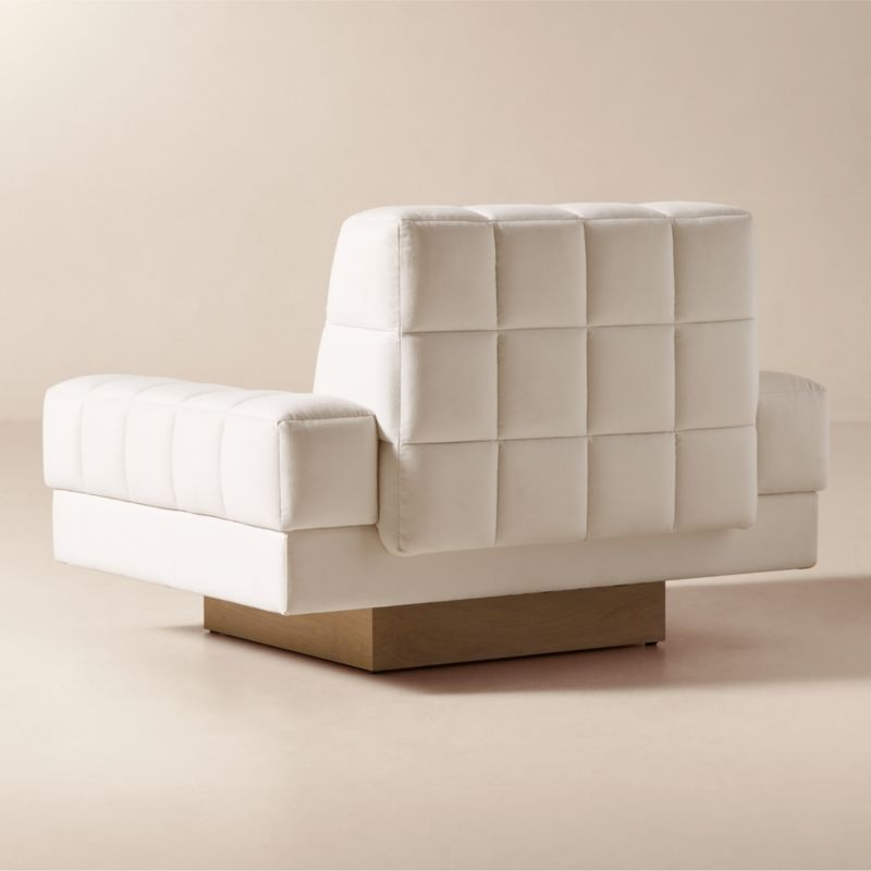 Kanan Natural Quilted Dual Fabric Accent Chair by Kravitz Design - Image 2