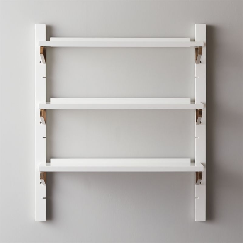 White High-Gloss Single Modular Wall Shelf 39.5" - Image 2