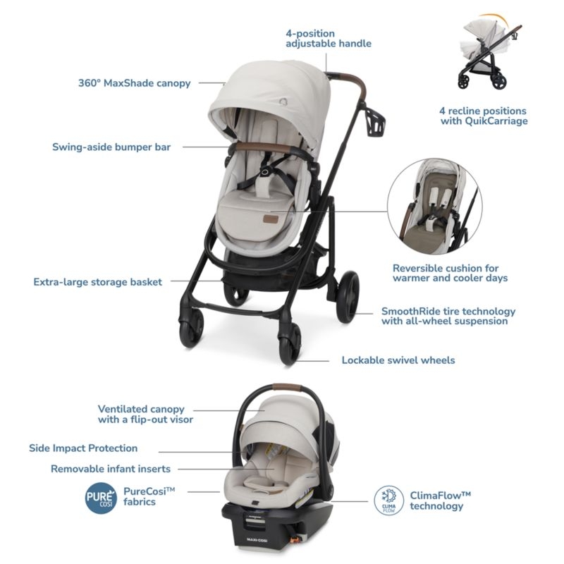 Maxi-Cosi ® Tayla ™ Max Desert Wonder 5-in-1 Modular Travel System Stroller/Baby Car Seat - Image 8