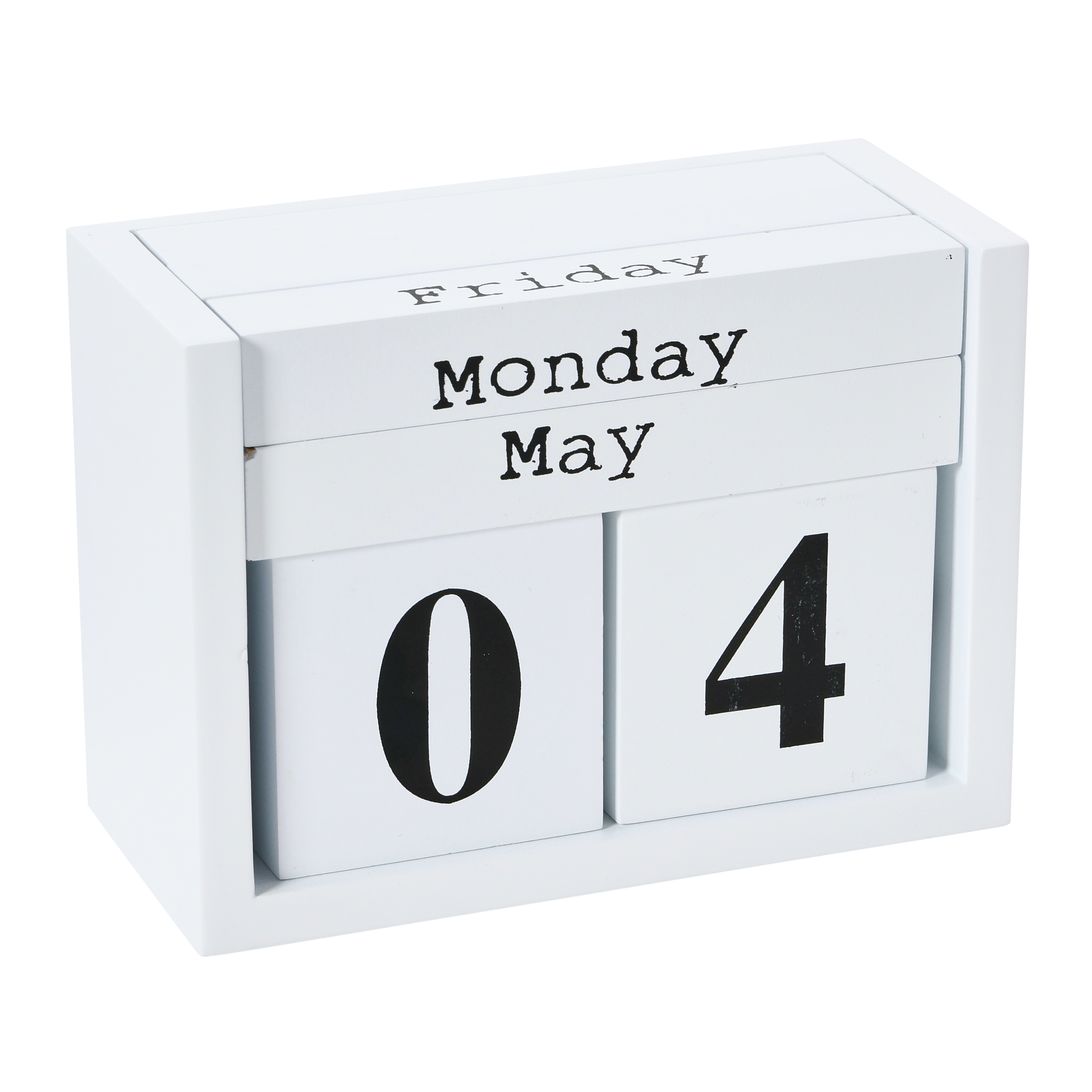 Wooden Perpetual Desk Block Calendar with Day and Month - Image 0