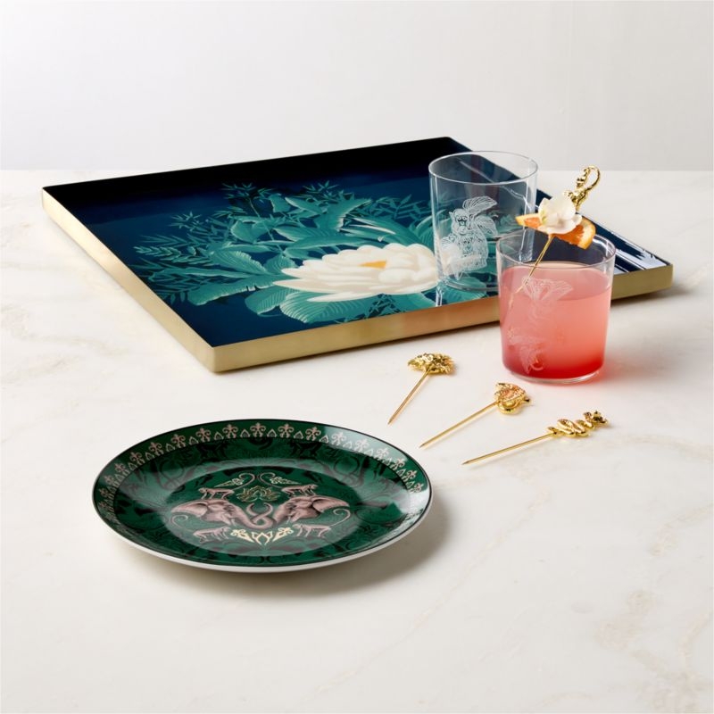 Lotus Enamel Serving Tray - The White Lotus - Image 3