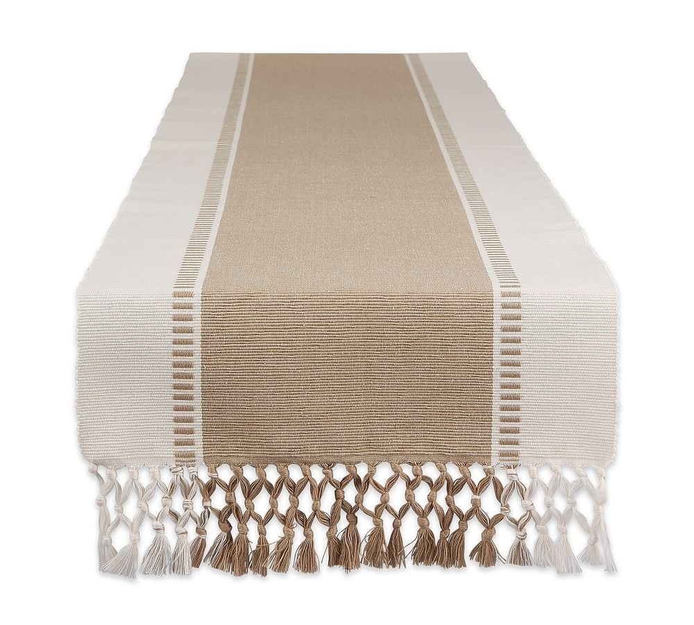 DS Dobby Striped Table Runner, Mineral, 13x72 - Image 0