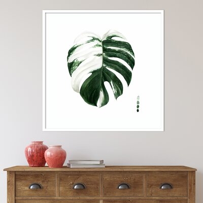Variegated Monstera II - Picture Frame Painting Print on Paper - Image 0