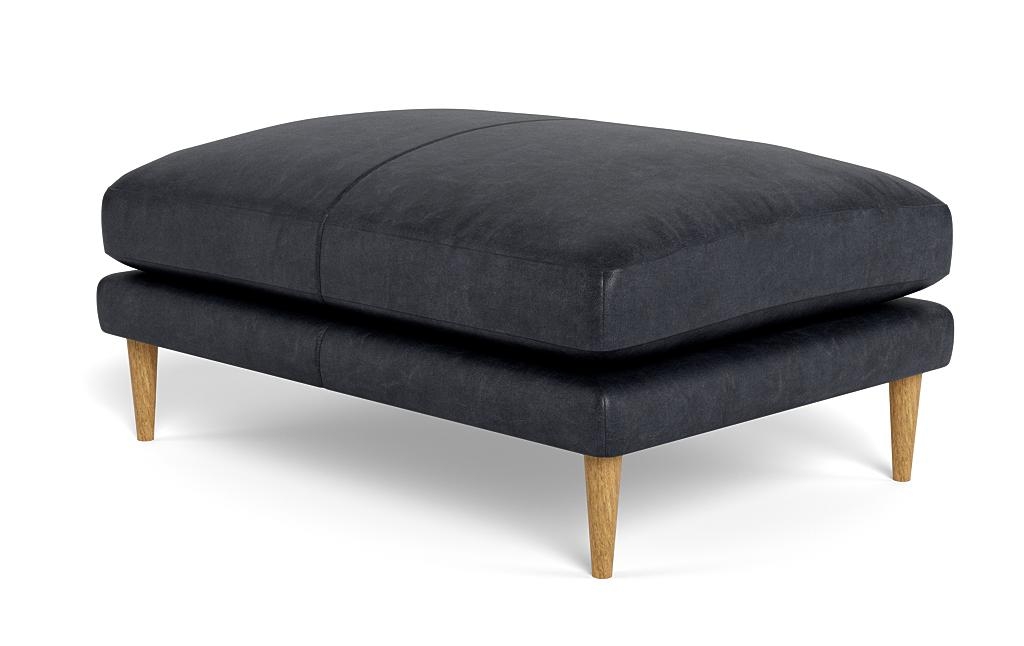 Maxwell Leather Ottoman by Apartment Therapy - Image 2