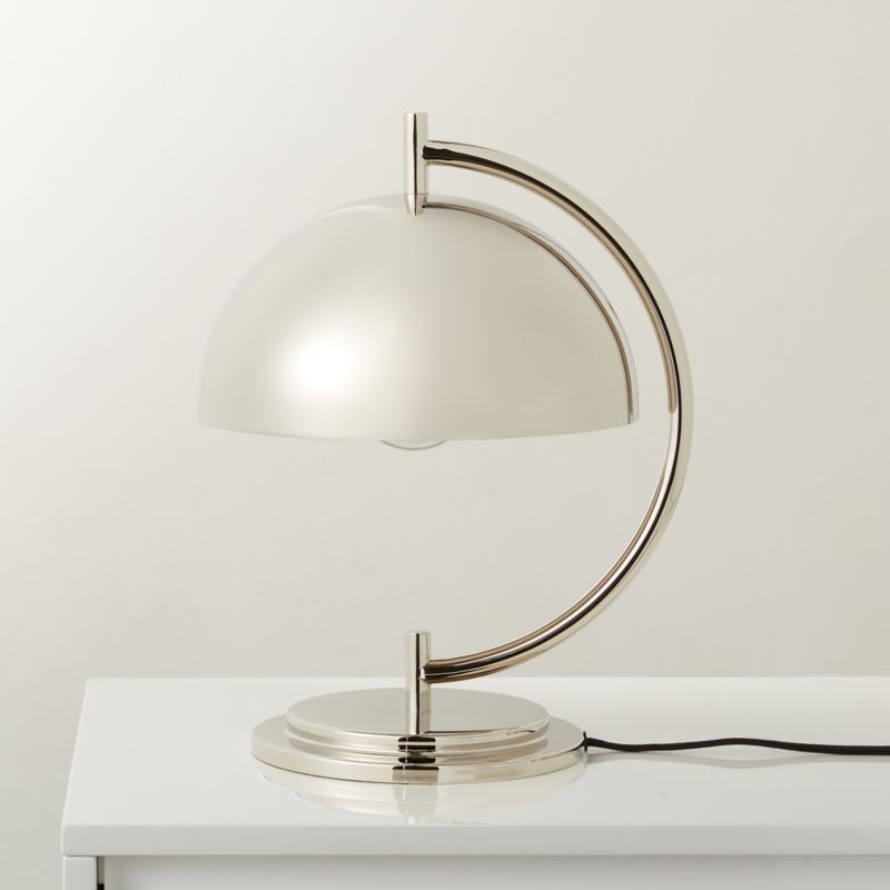 Melani Polished Nickel Dome Table Lamp - Image 1