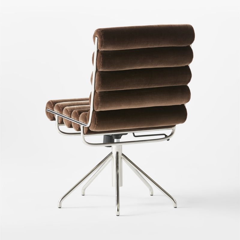 Martos Chocolate Faux Mohair Office Chair - Image 4