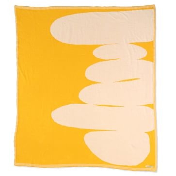 Claudia Pearson Cotton Knitted Blanket, Desert, Yellow, Cotton, Medium - Image 1