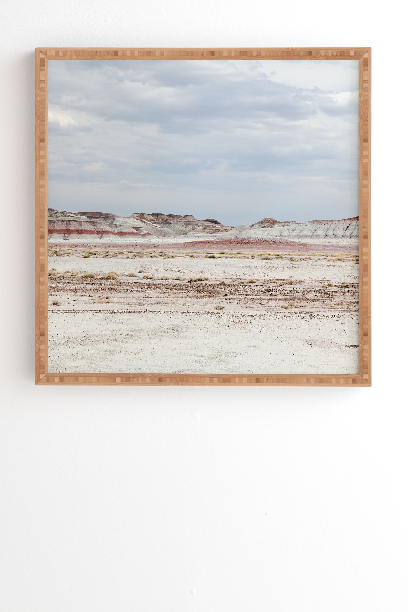 Painted Desert by Catherine McDonald - Framed Wall Art Bamboo 20" x 20" - Image 1