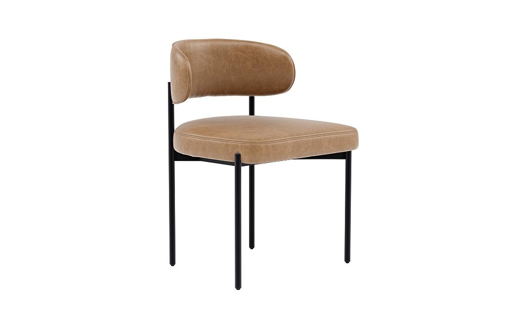 Hollis Leather Metal Framed Upholstered Chair - Image 1