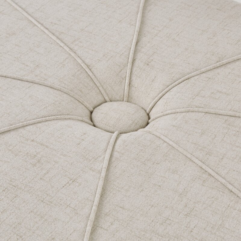 Christopher 48.5" Wide Tufted Oval Cocktail Ottoman, Cream - Image 2