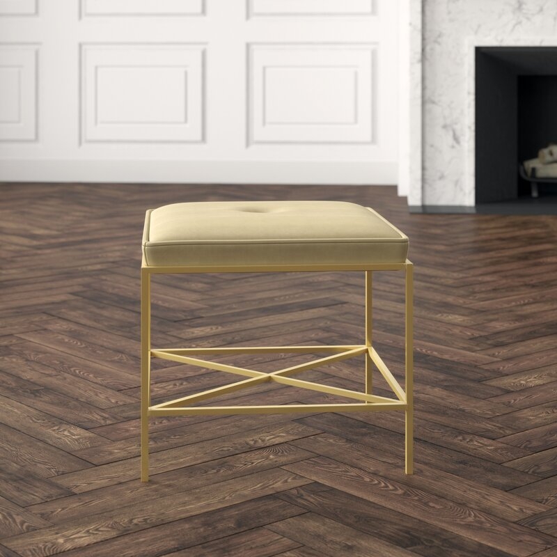 Modern History Home Leather Stool - Image 0