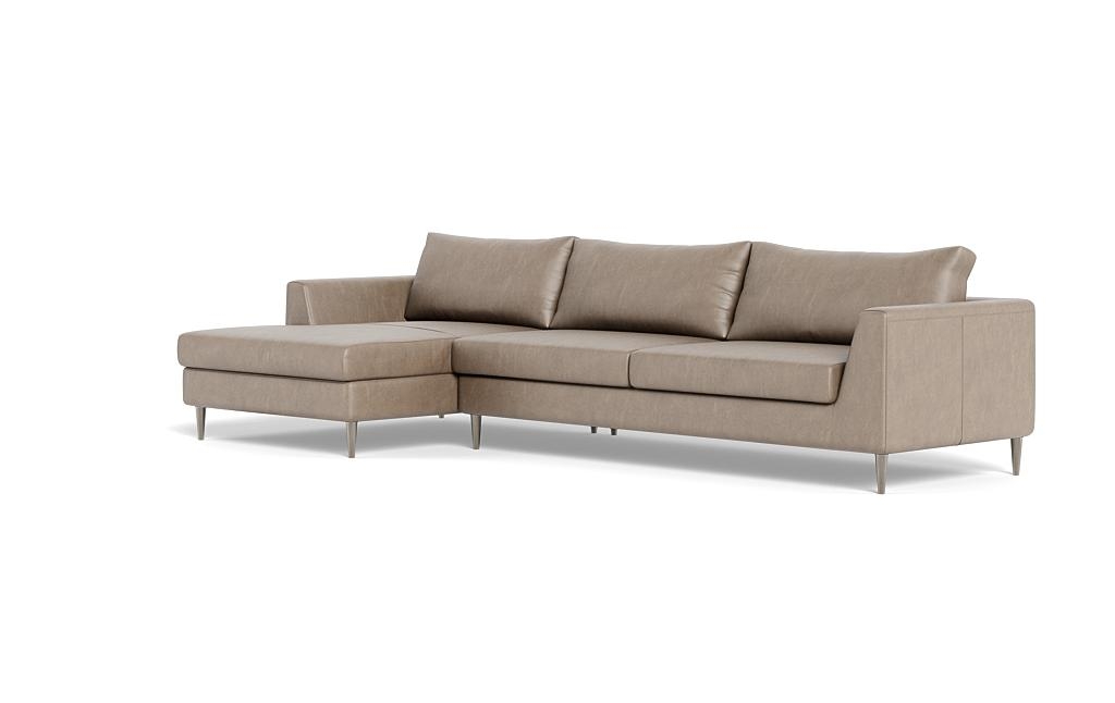Asher Leather 3-Seat Left Chaise Sectional - Image 2