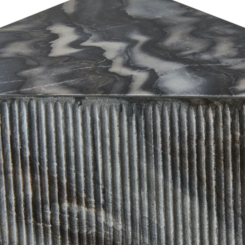 Tri Textured Grey Marble Side Table - Image 3