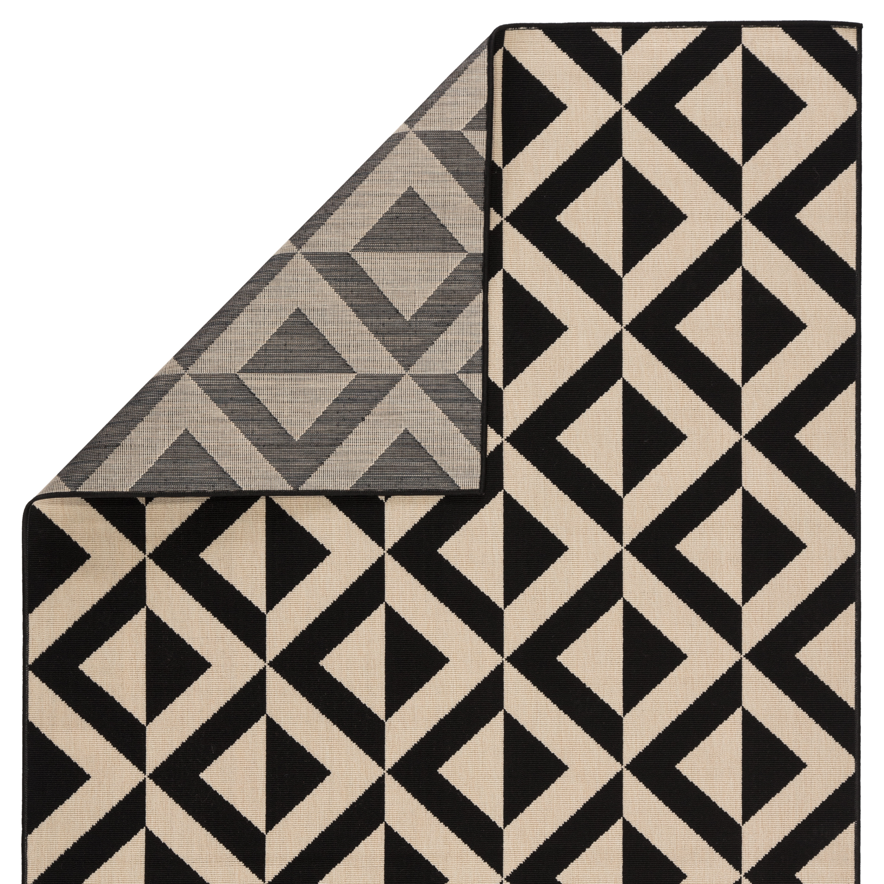Marquise Indoor/ Outdoor Geometric Black/ Cream Area Rug (5'3" X 7'6") - Image 2