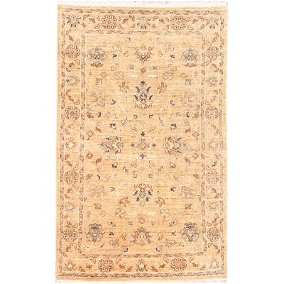 One-of-a-Kind Cleofe Hand-Knotted New Age Oushak Beige 3'1" x 5' Wool Area Rug - Image 0