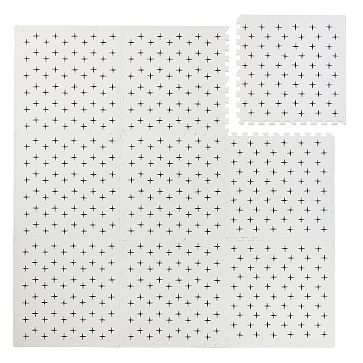 Foam Tile Play Mat Criss Cross, 9 Piece, Black/White, WE Kids - Image 2