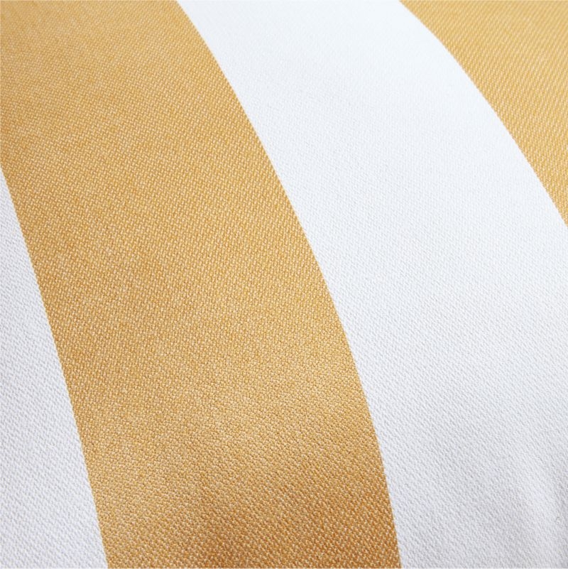 Sunbrella ® 20"x20" Cabana Wheat Yellow Stripe Outdoor Throw Pillow - Image 1