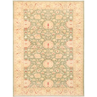One-of-a-Kind Huson Hand-Knotted 2010s Esari Turkoman Beige 10'1" x 13'10" Wool Area Rug - Image 0