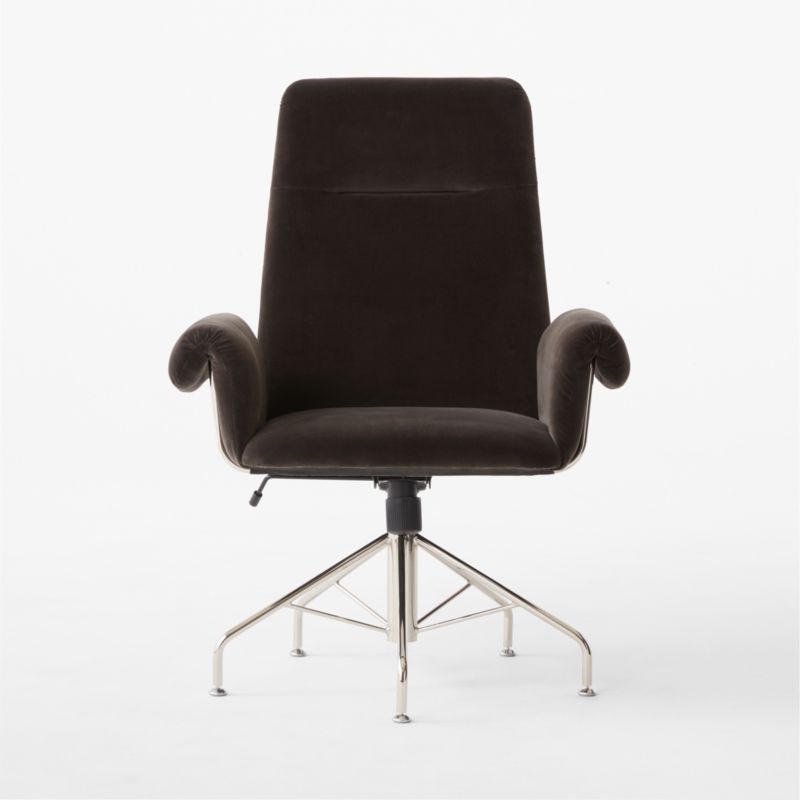 Saviti Black Velvet Office Chair - Image 1
