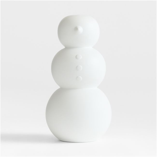 White Fiberstone Front Porch Outdoor Snowman 27" - Image 0