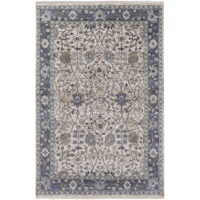 Surya Maeva Hand-Knotted Blue/Green Area Rug Rug Size: Rectangle 2' x 3' - Image 0