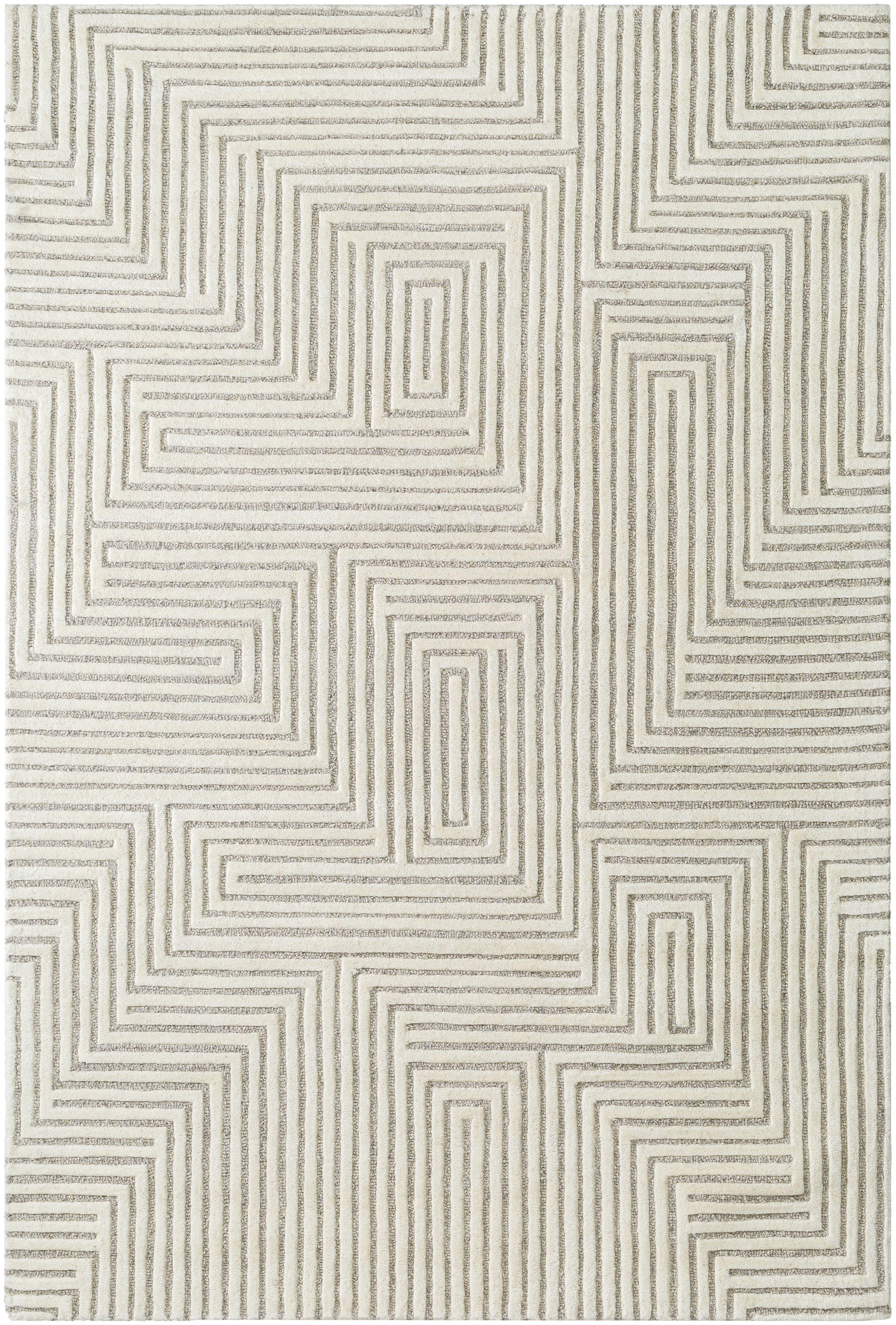 Brook Beige Indoor 5' x 7'6" Handmade Rug - Image 0