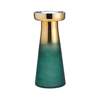 Teal/Gold Glass Table Vase - Image 0