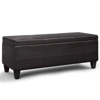 Hadmut 44.3" Wide Faux Leather Rectangle Storage Ottoman - Image 0