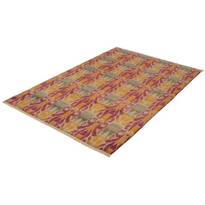 One-of-a-Kind Céline Hand-Knotted 2010s Shalimar Orange/Yellow/Red 6'2" x 9'8" Wool Area Rug - Image 0