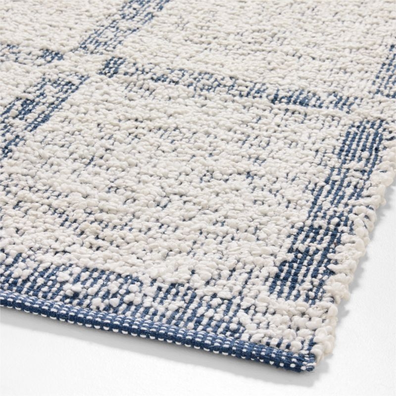 Boucle Coy Blue Handwoven Flatweave Kids Performance Area Rug 5'x8' - Image 1