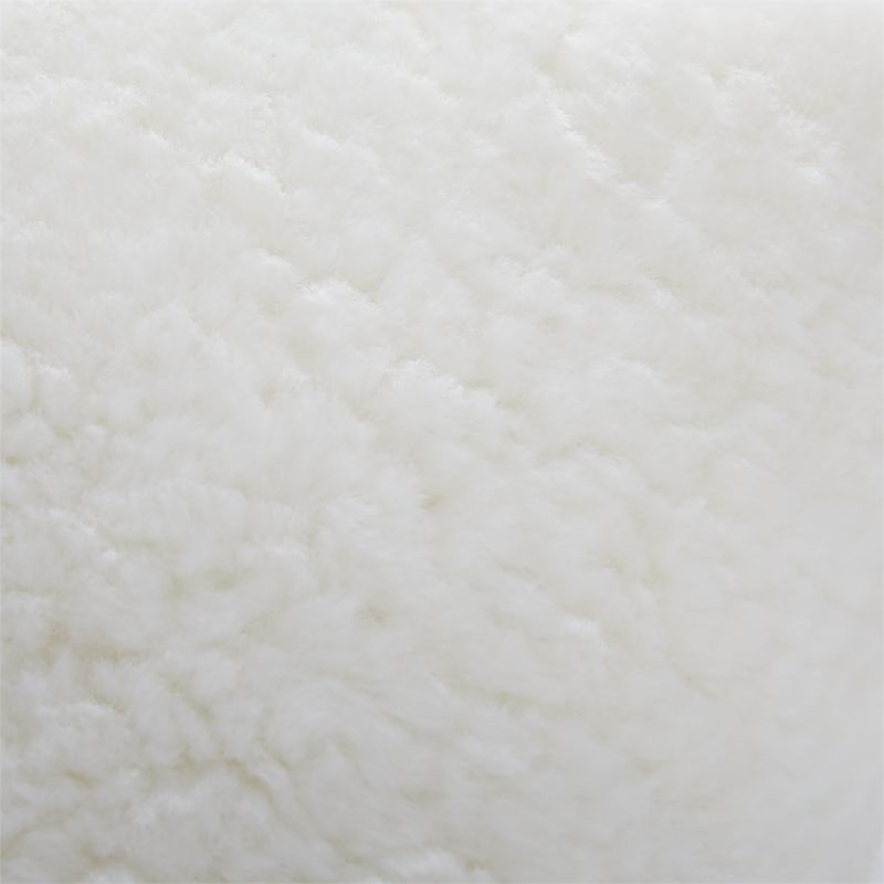 Shorn White Sheepskin Fur Throw Pillow with Down-Alternative Insert 18" - Image 4