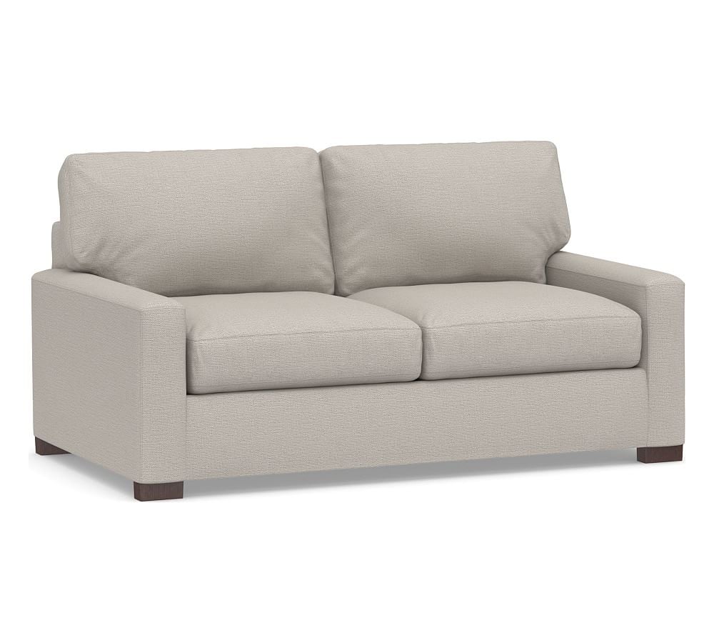 Turner Square Arm Upholstered Loveseat 2-Seater 72.5", Down Blend Wrapped Cushions, Chunky Basketweave Stone - Image 0