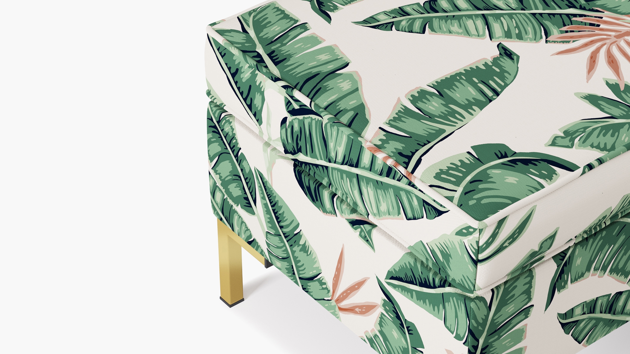 Modern Bench, Banana Palm, Brass - Image 3