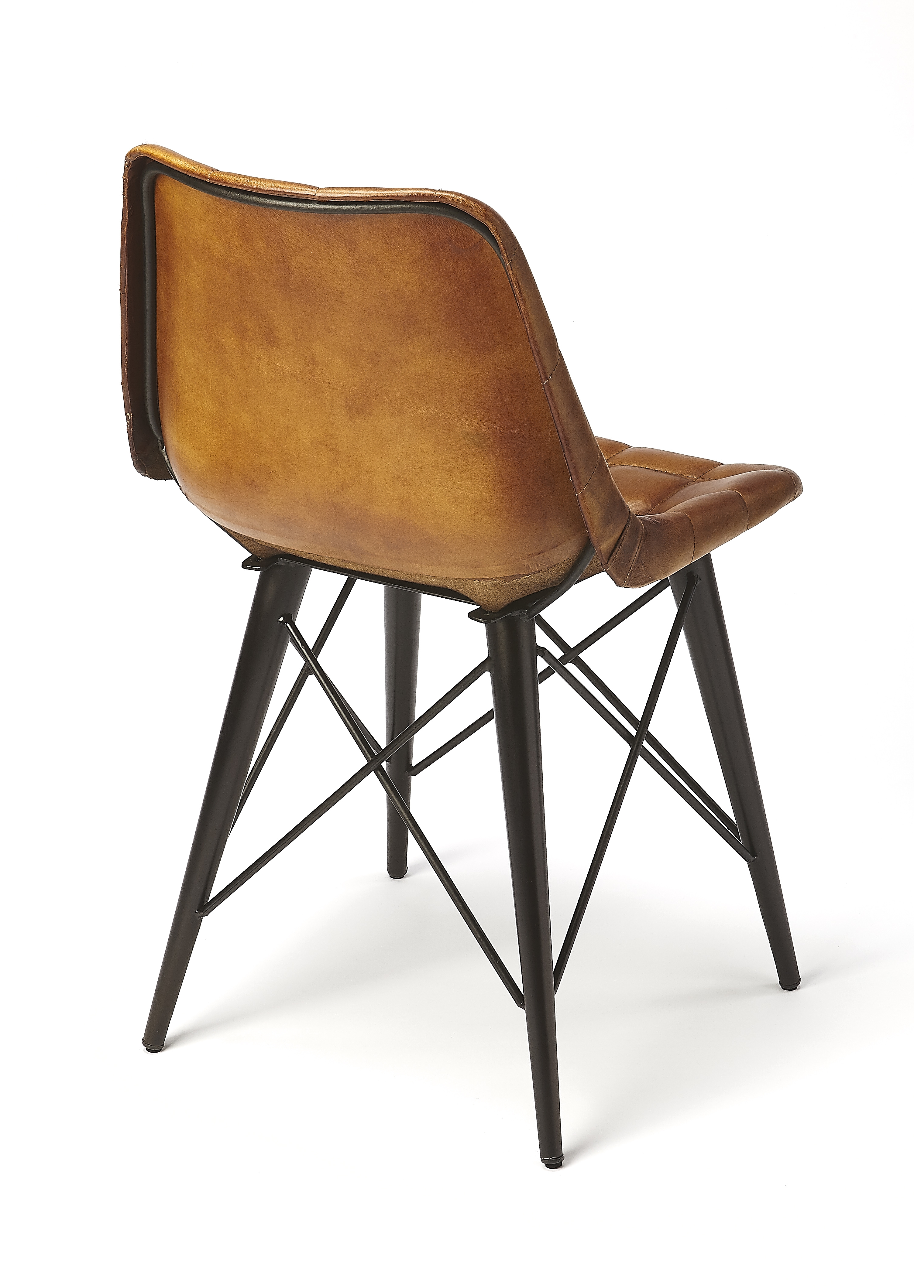 Patty Brown Leather Side Chair - Image 2