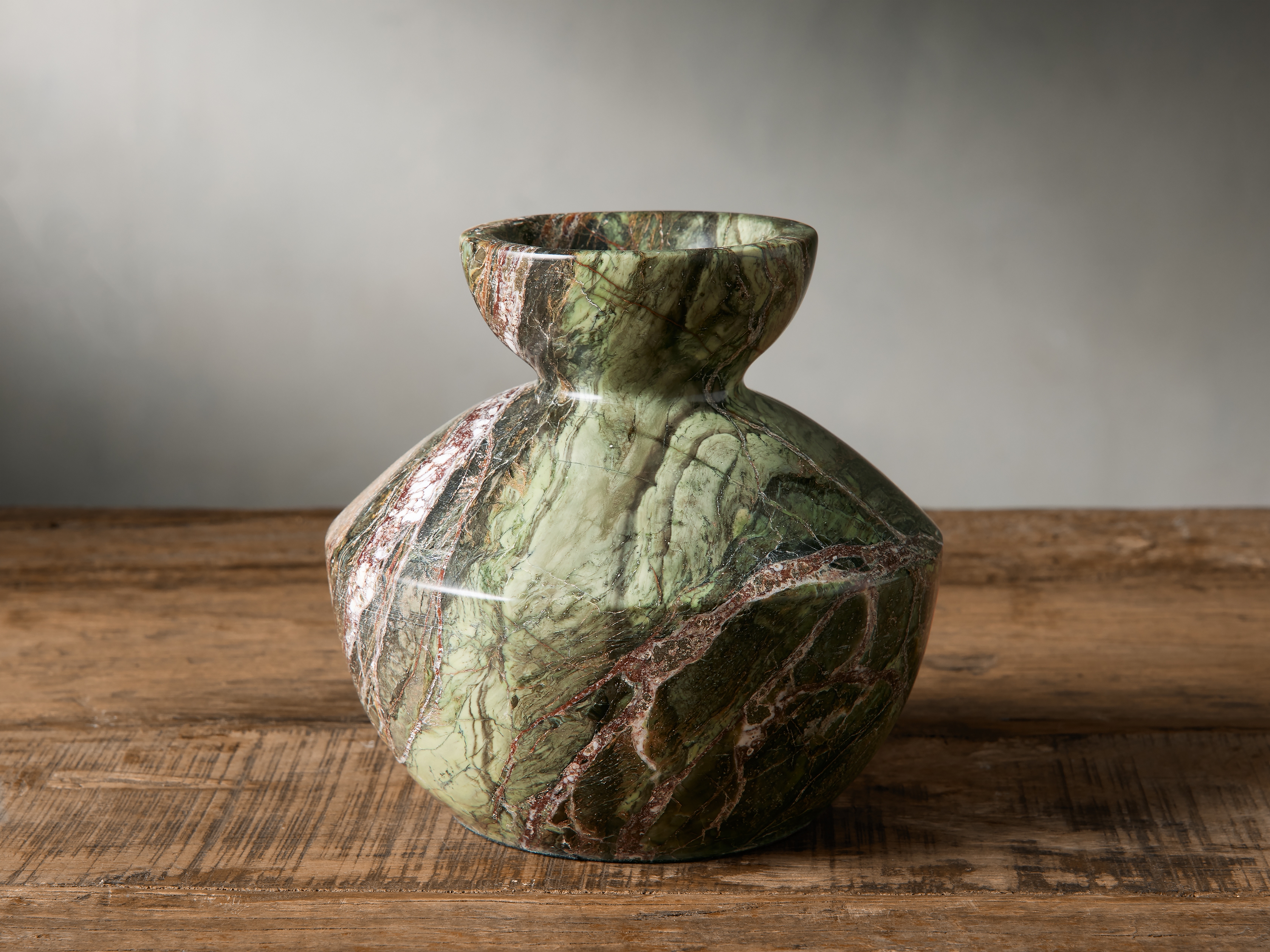 Rhodes Vase Marble in Green - Image 0