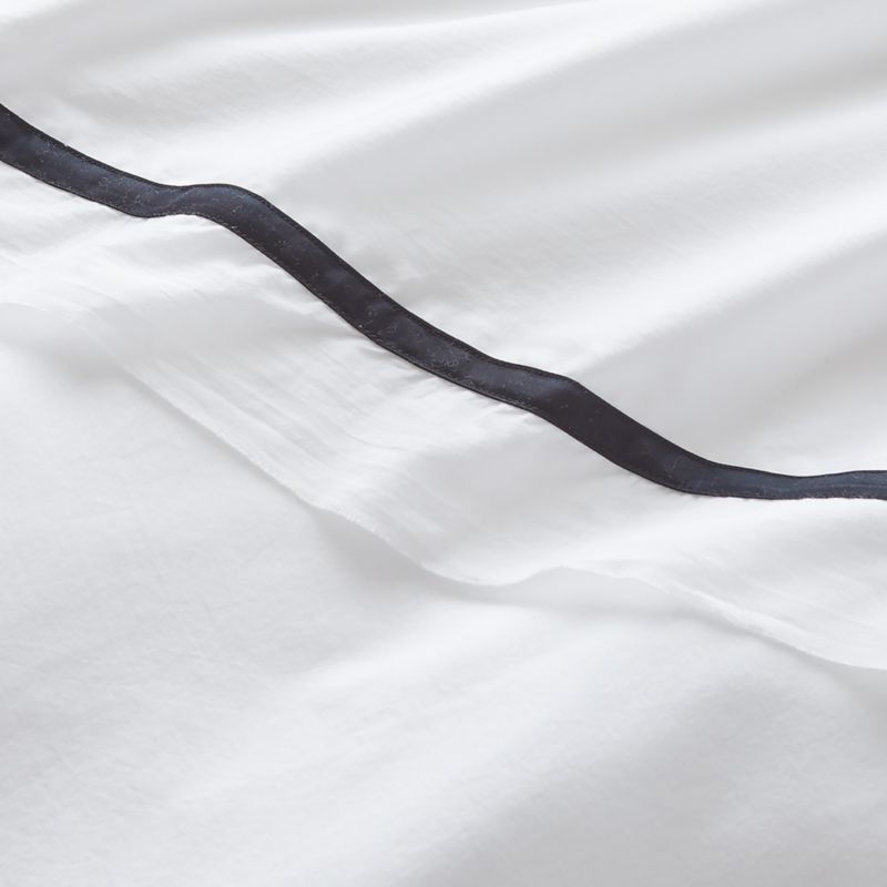 Crimp Cotton Sateen 300 Thread Count Black King Pillowcases Set of 2 - Image 1