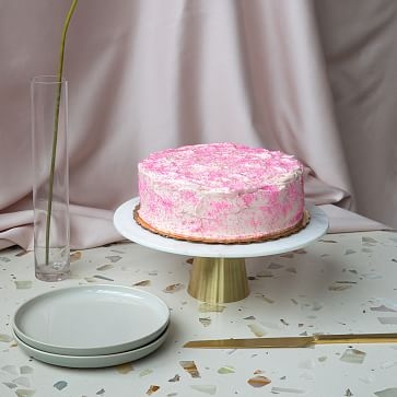 Marble + Brass Cake Stand, White/Gold - Image 2