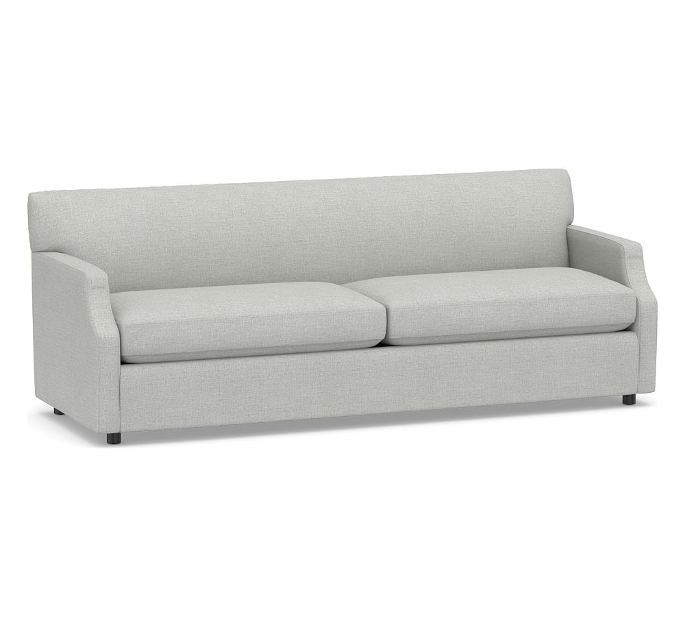 SoMa Hazel Upholstered Grand Sofa 85.5", Polyester Wrapped Cushions, Basketweave Slub Ash - Image 0
