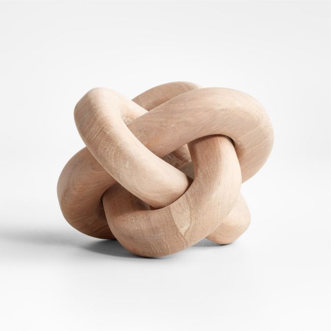 White Wood Knot Sculpture 8" - Image 0