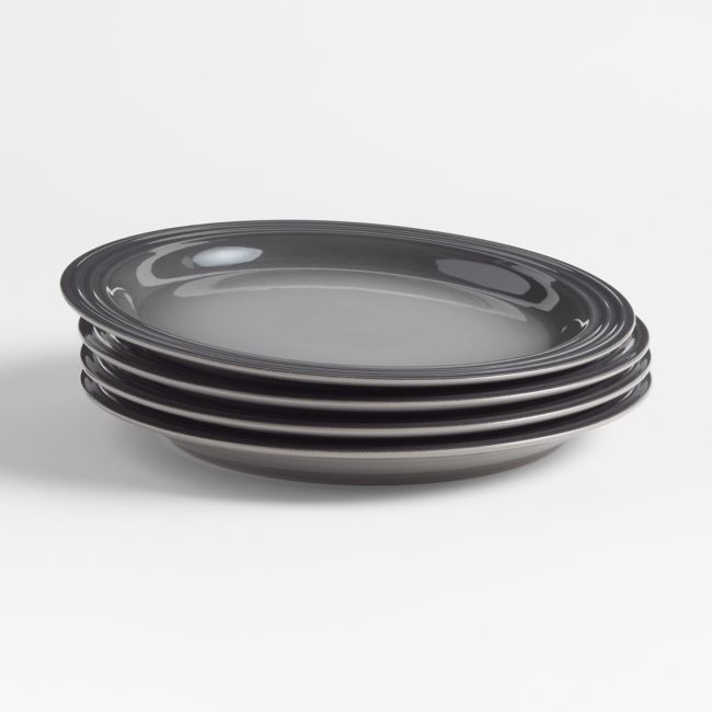 Le Creuset ® Oyster Grey Dinner Plates, Set of 4 - Image 0