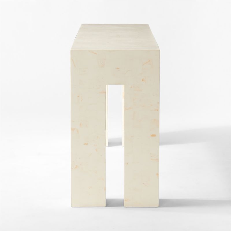 Scatola White Faux Bone Console Table - Image 3