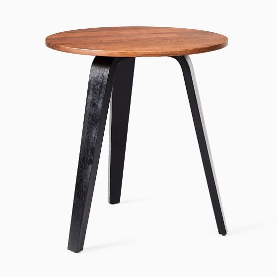 Suite Black & Cool Walnut Round Side Table - Image 0