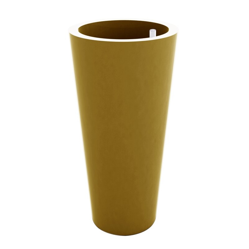 Vondom Cono Self-Watering Resin Pot Planter Color: Champagne, Size: 39.25" H x 19.75" W x 19.75" D - Image 0