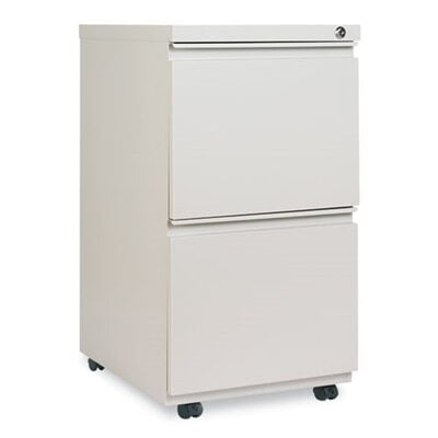 Two-Drawer Metal Pedestal File With Full-Length Pull, 14.96W X 19.29D X 27.75H, Light Gray - Image 0