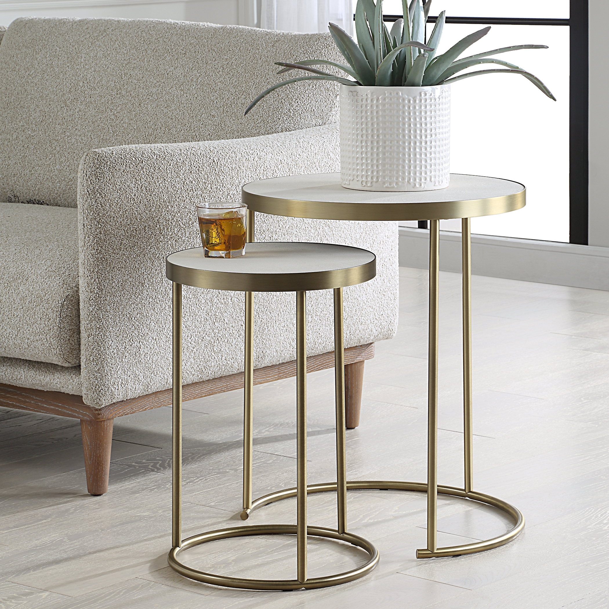 Aragon White Nesting Tables Set/2 - Image 1