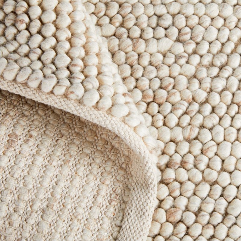 Orly Wool Blend Textured Ivory Area Rug 6'x9' - Image 3