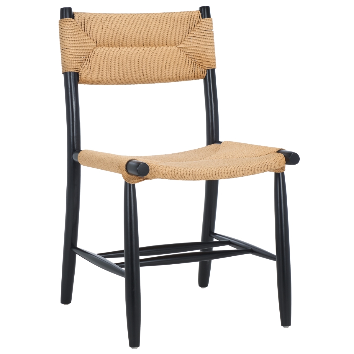 Floryn Rope Dining Chair - Natural / Black - Safavieh - Image 6