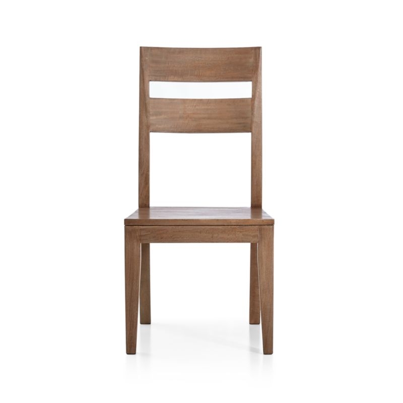 Basque Light Brown Wood Dining Side Chair with Natural Cushion - Image 4
