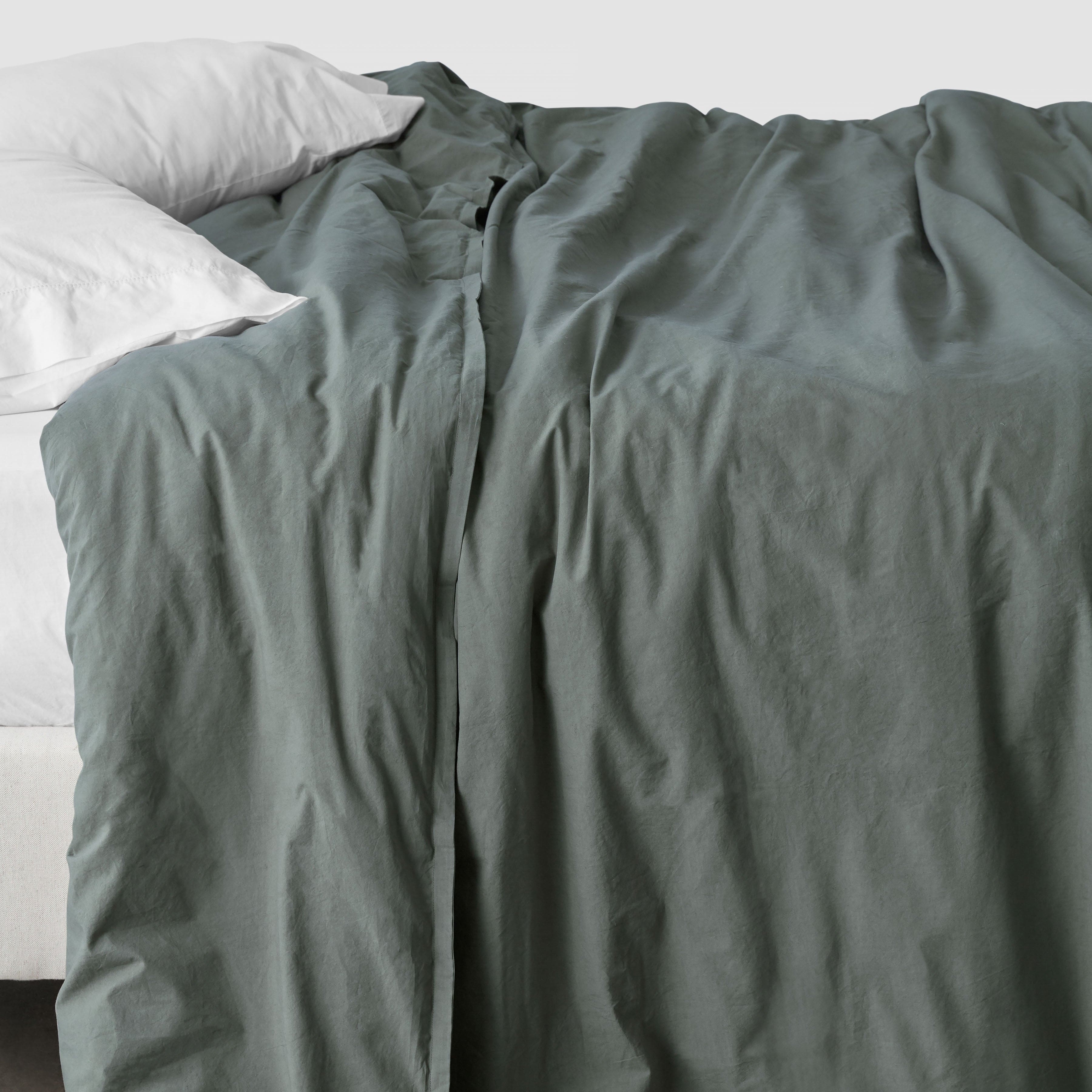 The Citizenry Organic Stonewashed Percale Duvet | King/Cal King | Duvet Only | Aegean Blue - Image 0