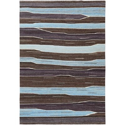One-of-a-Kind Faviana Hand-Knotted New Age 6'3" x 9' Wool Area Rug in Brown/Blue - Image 0